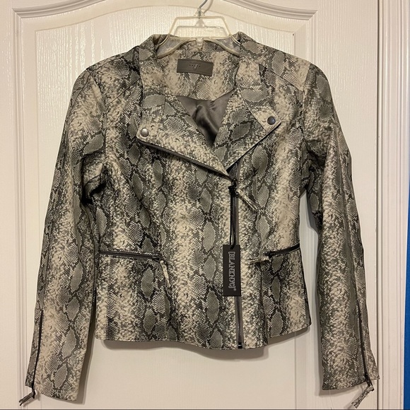 BLANKNYC Snakeskin Faux Leather Moto Jacket - Picture 1 of 3